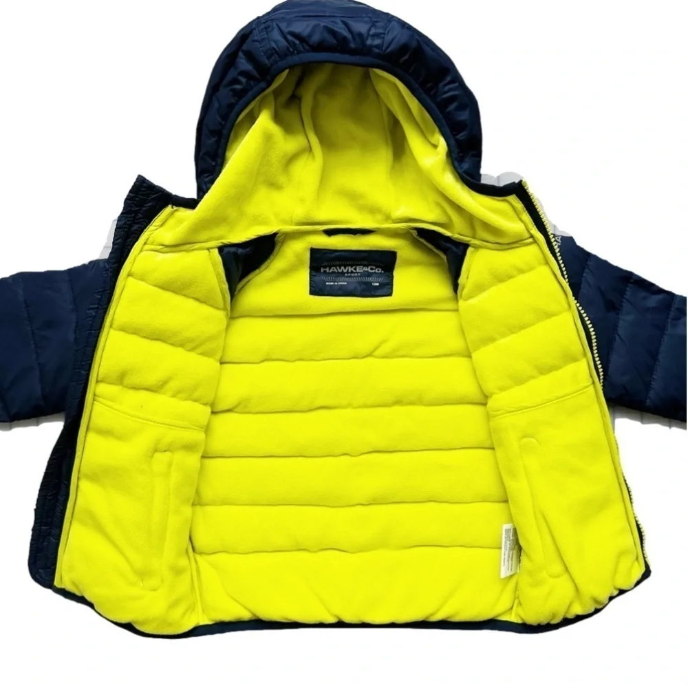 Hawke&Co Toddler Boys Windproof Down Jacket Lightweight Nylon Shell sz.12 mos